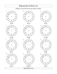 Representar la Hora en un Reloj Analógico en Intervalos de 1 Minuto