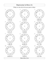 Representar la Hora en un Reloj Analógico en Intervalos de 1 Segundo