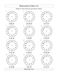 Representar la Hora en un Reloj Analógico en Intervalos de 15 Segundos