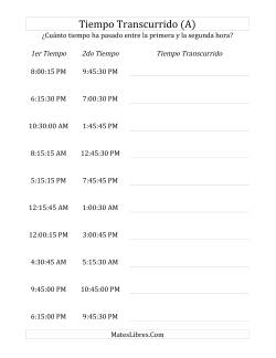 Medir Tiempo Transcurrido, Hasta 5 Horas en Intervalos de 15 Minutos y 15 Segundos